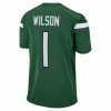 New York Jets Tröjor Zach Wilson 1 Nike Grön 2021 NFL Draft - Herr
